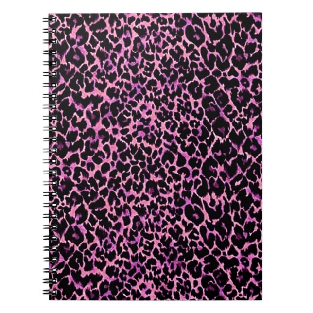 Caderno Espiral Padrão de Chita Rosa (Frente)