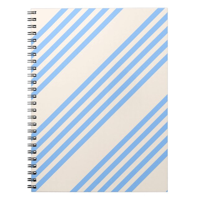 Caderno Espiral Padrão de cinco faixas azul e bege (Frente)