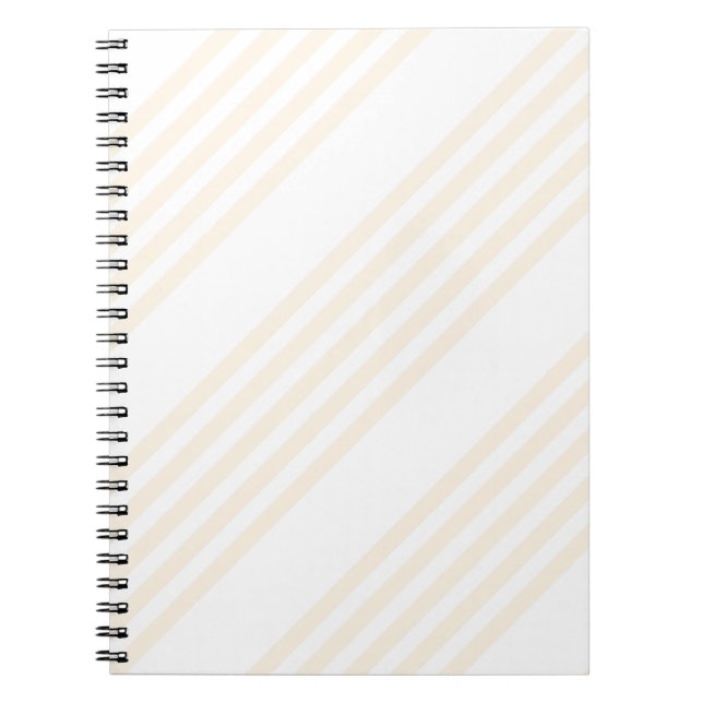 Caderno Espiral Padrão de cinco faixas bege e branco (Frente)