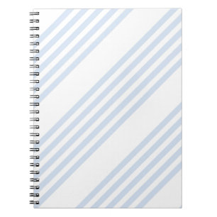 Caderno Espiral Padrão de cinco listras azul-claro e branco