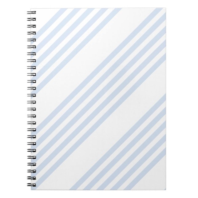 Caderno Espiral Padrão de cinco listras azul-claro e branco (Frente)