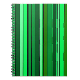 Caderno Espiral Padrão de código de barras verde geométrico