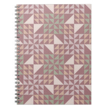 Padrão de Colcha Geométrica Rosa Empoeirada