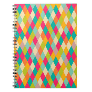 Caderno Espiral Padrão de colheita do Harlequin