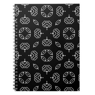 Caderno Espiral Padrão de colheita sem costura em ornamentação geo