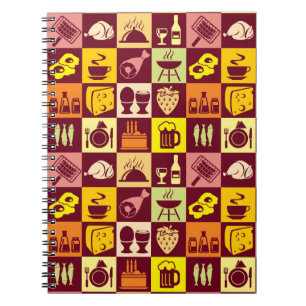 Caderno Espiral Padrão de Comida
