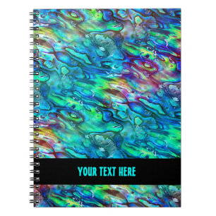 Caderno Espiral Padrão de Concha de Abalone Paua da Nova Zelândia