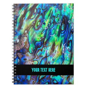 Caderno Espiral Padrão de Concha de Abalone Paua da Nova Zelândia