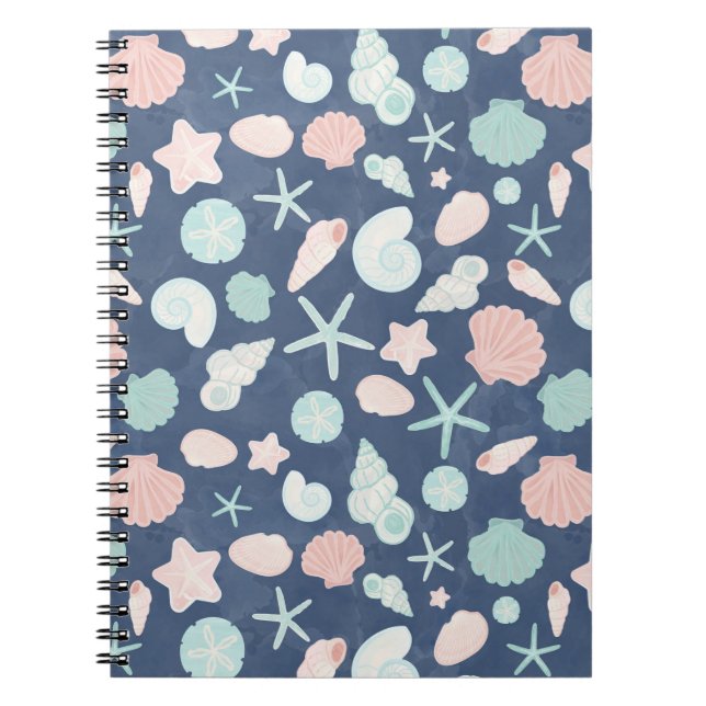 Caderno Espiral padrão de conchas (Frente)