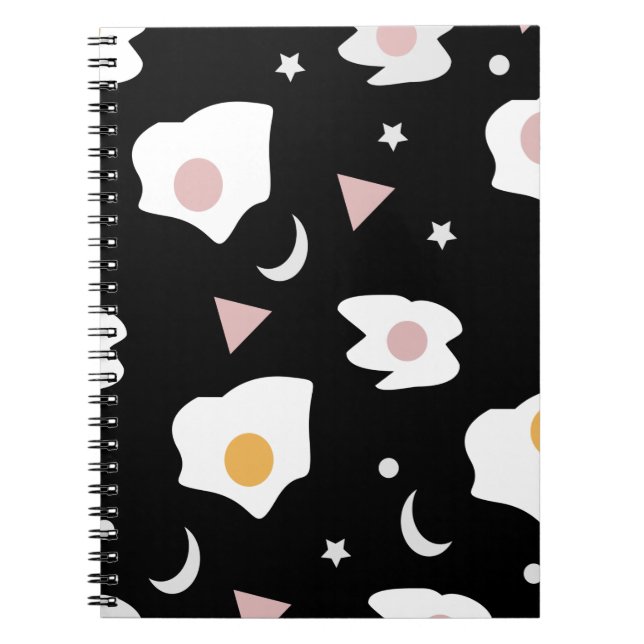 Caderno Espiral Padrão de Confetti de Lua Jante de Ovos (Frente)
