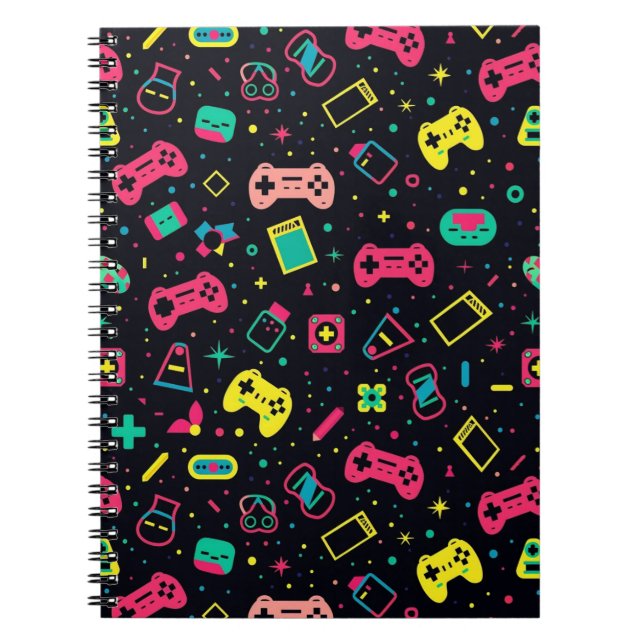 Caderno Espiral Padrão de Controles de Videojogos  (Frente)