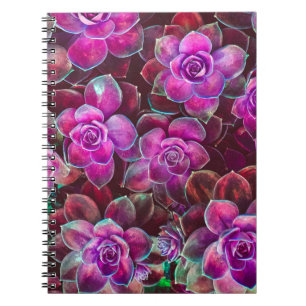 Caderno Espiral Padrão de cor da água com a flor da camélia. Fl