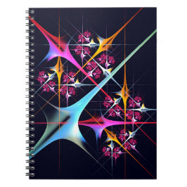 Caderno Espiral Padrão de cor de Abstrato de arte moderna, cor-de-