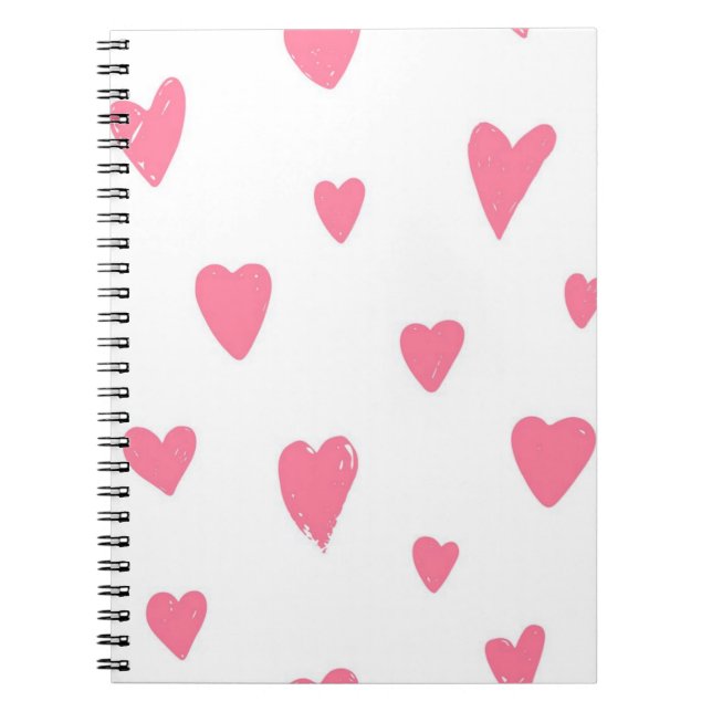 Caderno Espiral Padrão de coração (Frente)