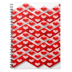 Caderno Espiral Padrão de Coração de Amor