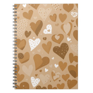 Caderno Espiral Padrão de corações.