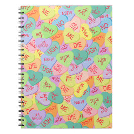 Caderno Espiral Padrão de Corações Doces - SFW