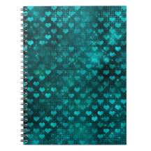 Padrão de Corações em Glitter Glam Ombre Verde Águ