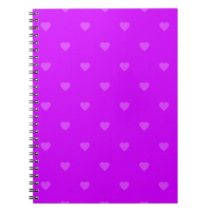 Caderno Espiral Padrão de corações roxos