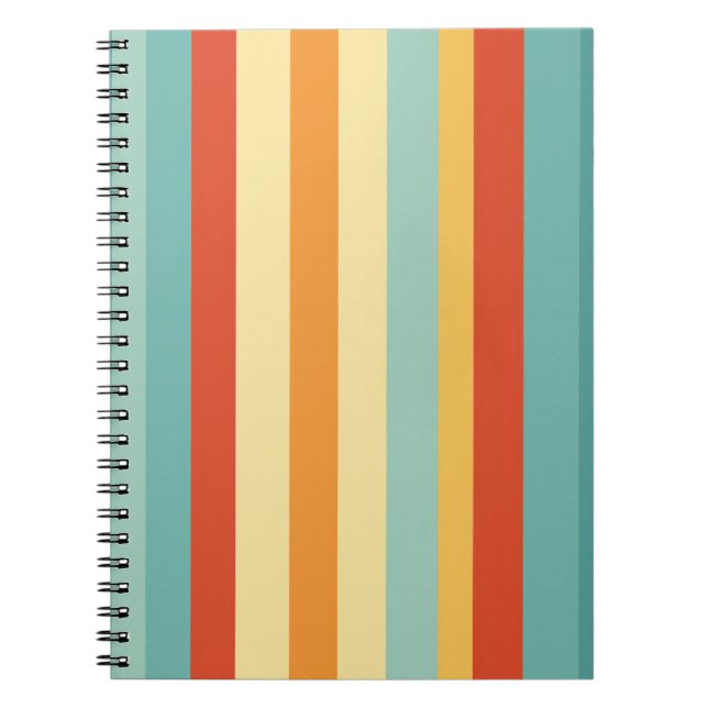Caderno Espiral Padrão de cores com striping retroativo (Frente)