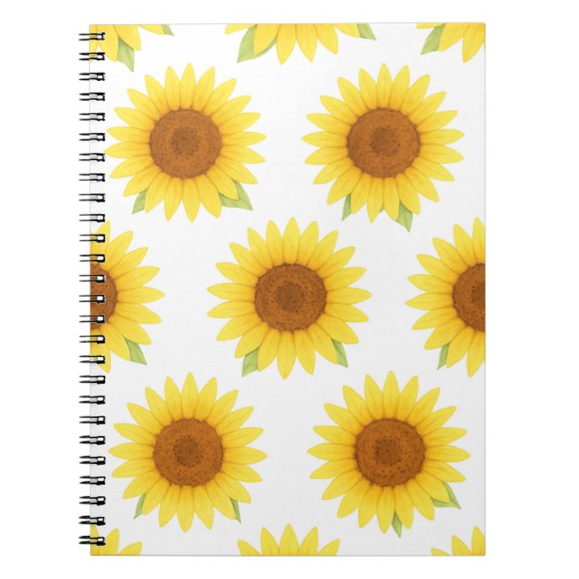 Caderno Espiral Padrão de Cores de Água do Sol (Frente)