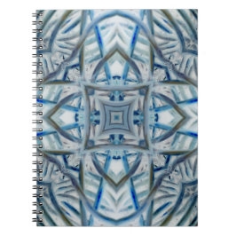 Caderno Espiral Padrão de Cristal Azul de inverno