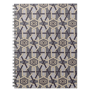 Caderno Espiral Padrão de decoração do bordado oriental étnico