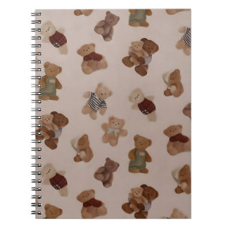 Caderno Espiral Padrão de Desfile do Urso de Teddy Cozy Knit