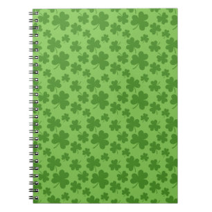 Caderno Espiral Padrão de Dia de São Patrício Shamrock Clover