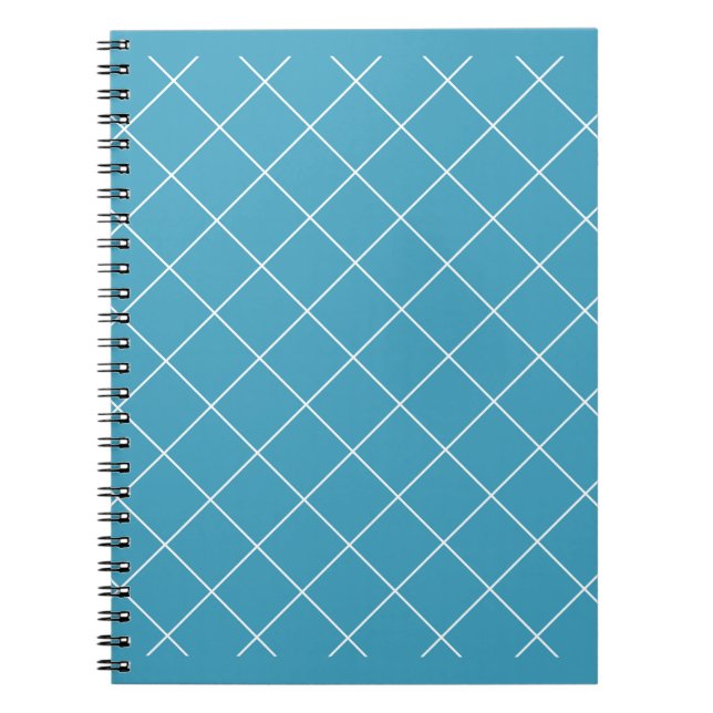 Caderno Espiral Padrão de Diamante Aqua (Frente)