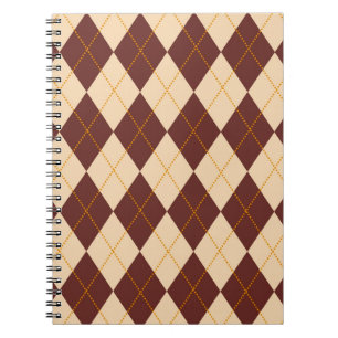 Caderno Espiral Padrão de Diamante de Argyle de Queda de Outono Ca