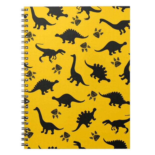 Caderno Espiral Padrão de dinossauros fofos para crianças Dinossau (Frente)