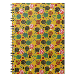 Caderno Espiral Padrão de doces Padrão de lollies pirulito 25