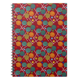 Caderno Espiral Padrão de doces Padrão de lollies pirulito 32