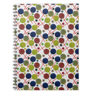 Caderno Espiral Padrão de doces Padrão de lollies pirulito 48