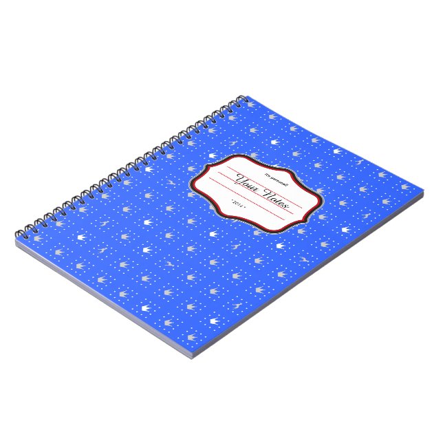 Caderno Espiral Padrão de Dogue Alemão Coroa (Left Side)