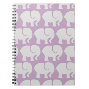 Caderno Espiral Padrão De Elefantes, Padrão De Elefante, Roxo
