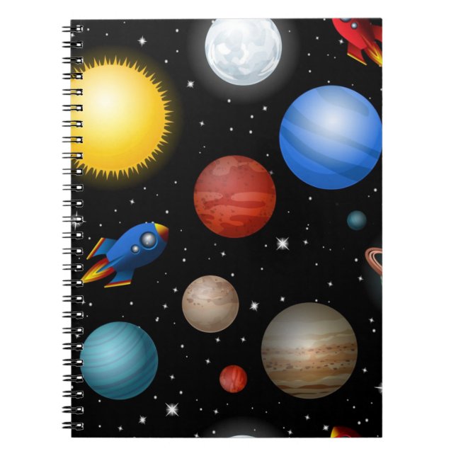 Caderno Espiral Padrão de espaço (Frente)