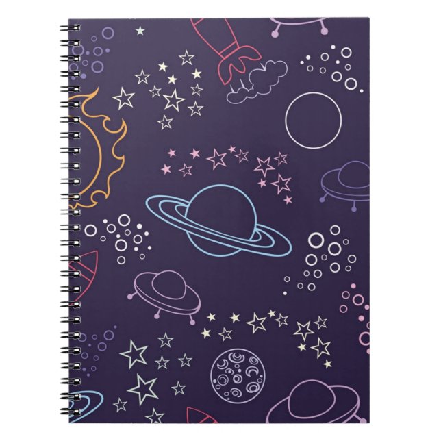 Caderno Espiral Padrão de espaço (Frente)