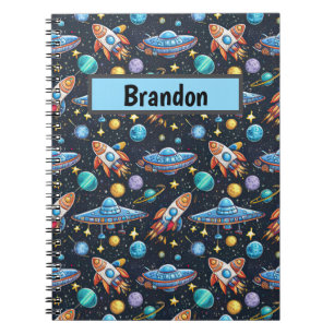 Caderno Espiral Padrão de espaço personalizado