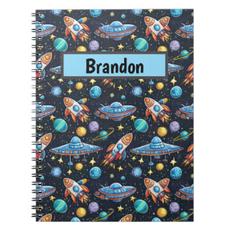 Caderno Espiral Padrão de espaço personalizado