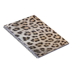 Caderno Espiral Padrão de estampa de pele de leopardo chita elegan