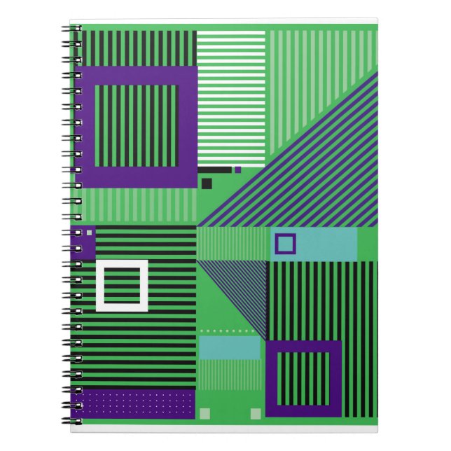 Caderno Espiral Padrão de estilo de moda do memphis de última gera (Frente)