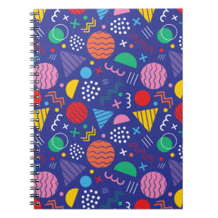 Caderno Espiral Padrão de estilo Memphis