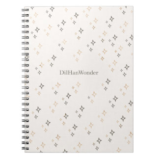 Caderno Espiral Padrão de Estrela com Brilho Mínimo para Produtos
