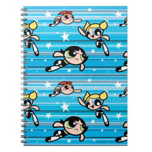 Caderno Espiral Padrão de estrela de garotas do Powerpuff