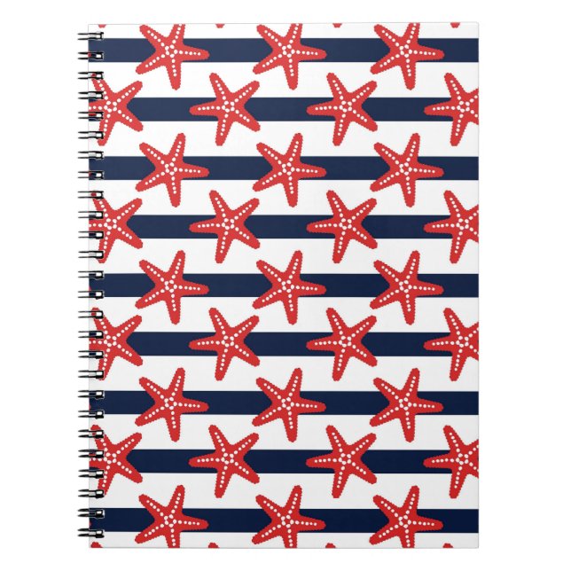 Caderno Espiral Padrão De Estrelas E Listras (Frente)