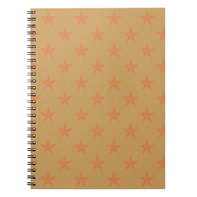 Caderno Espiral Padrão de estrelas vermelhas (Frente)