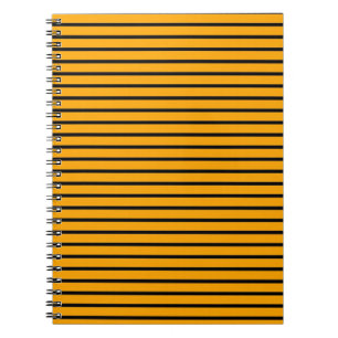 Caderno Espiral Padrão de Faixa Retroativa Amarela