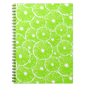 Caderno Espiral padrão de fatias do limão